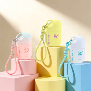 Oval Pink Gradient Hanging Rope Sunscreen Cream Bottle 40ml
